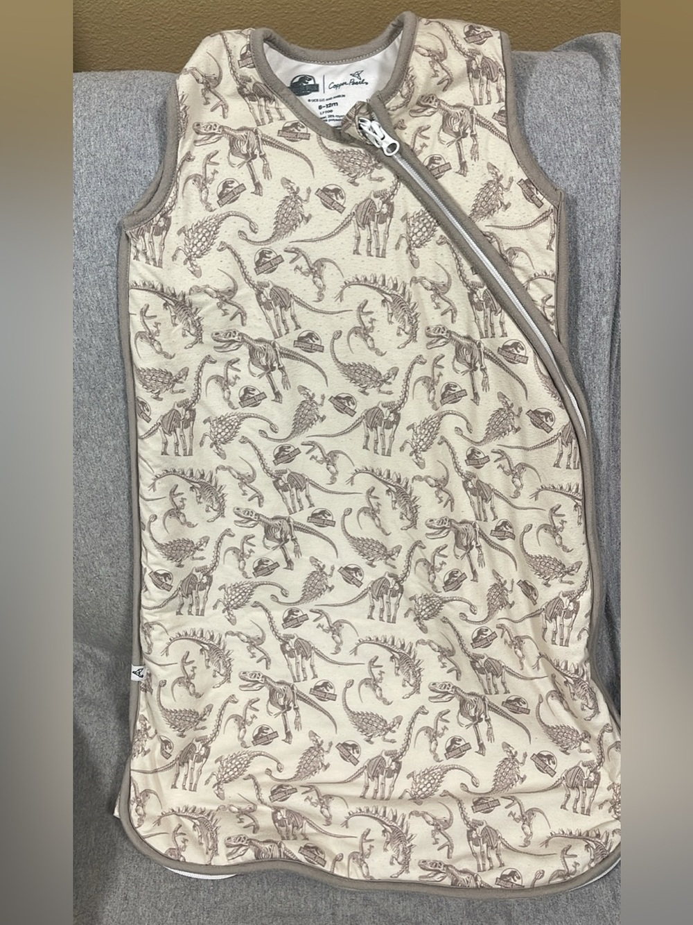 Copper Pearl Double Zip Sleep Bag - Jurassic Park Fossils (6-12 month) (1.7 Tog)